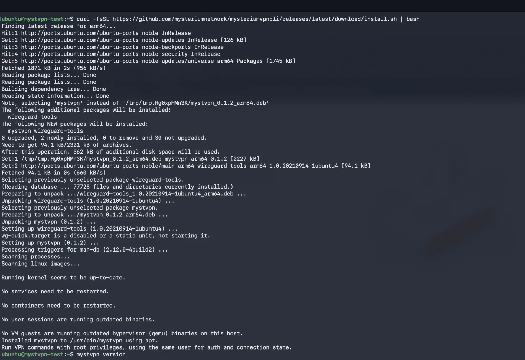 Mysterium VPN Linux CLI installation