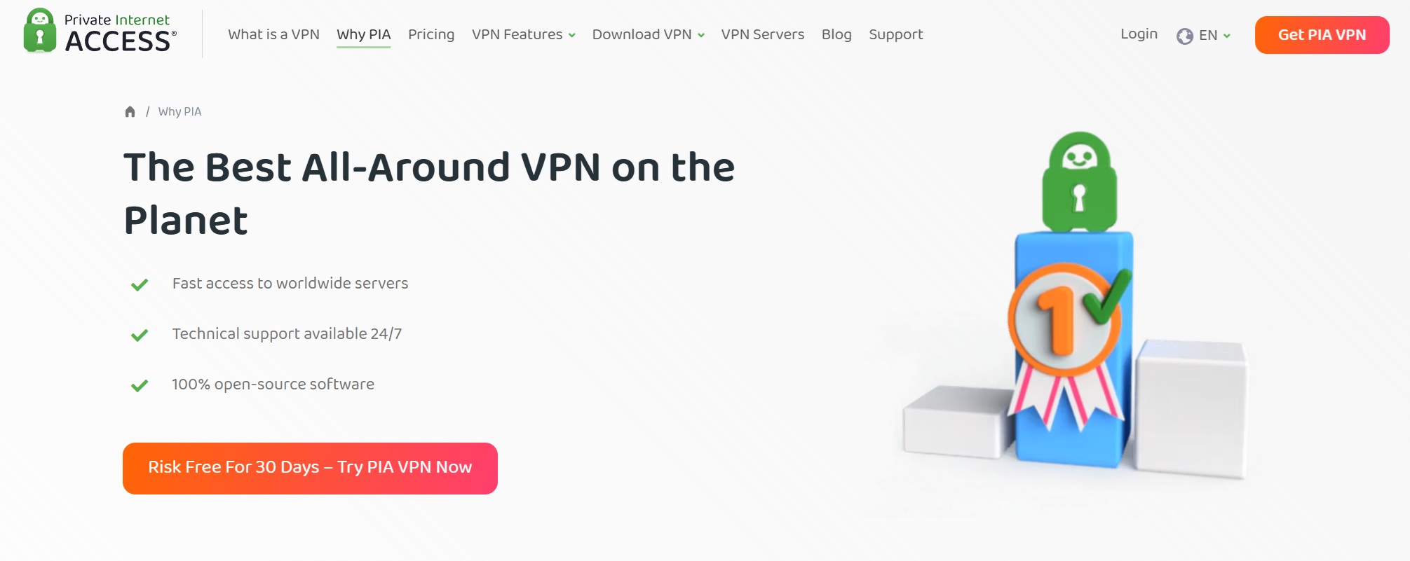 private internet access website overview