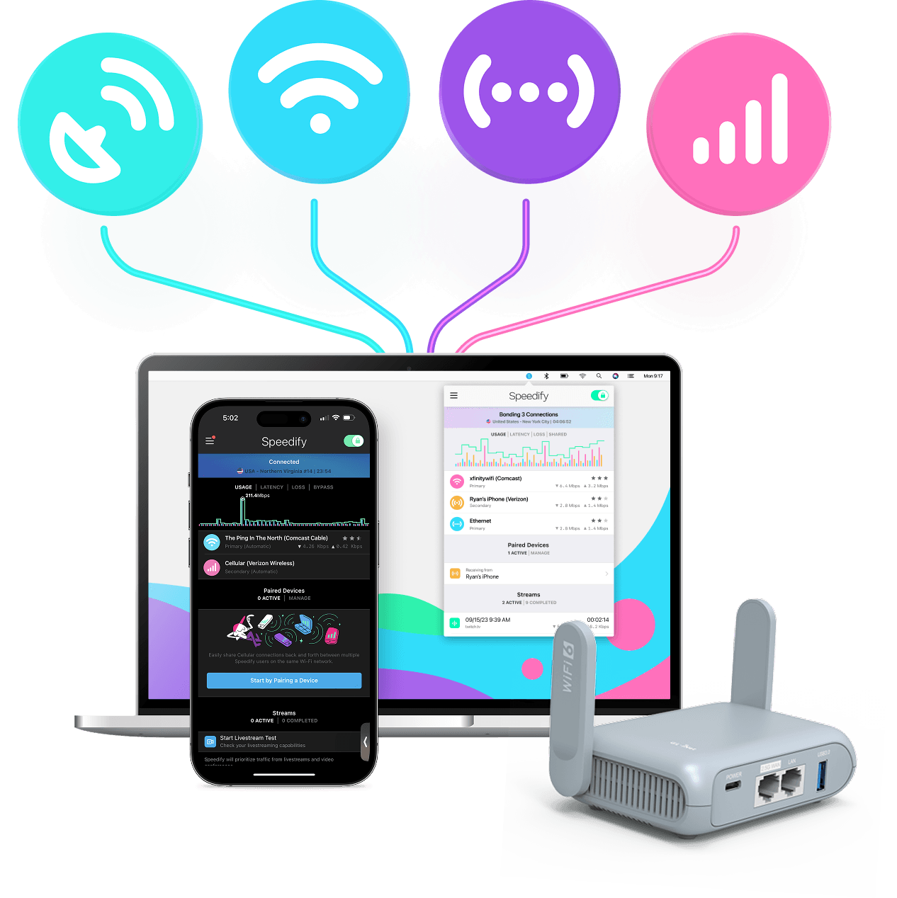 Speedify desktop and mobile app preview